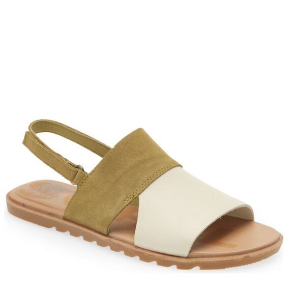 SOREL Ella II Slingback Leather Sandal, Comfort Shoe Olive Beige Size 10.5, NWT - Picture 11 of 16